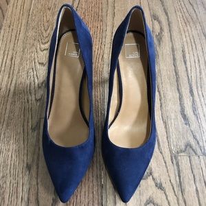 Women’s blue faux suede  heels